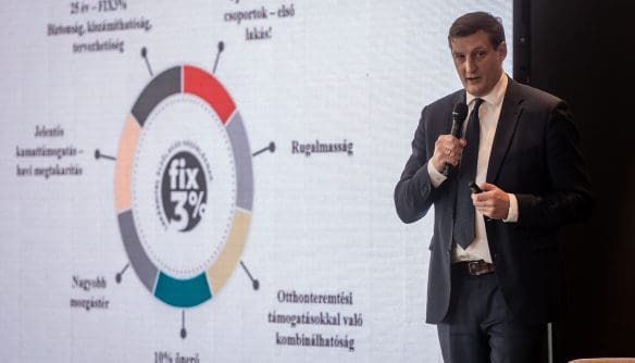Az otthon start program eddigi eredményeit ismerteti az államtitkár egy kördiagram segítségével.