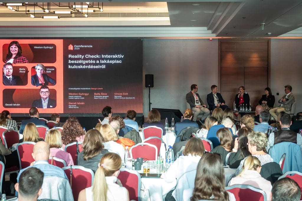 A "Reality check" ingatlanközvetítői panelbeszélgetés a Comferencia 2025 színpadán.