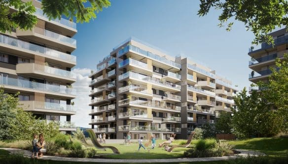 Az Intergal Group egyik ingatlanfejlesztési projektjének látványterve.